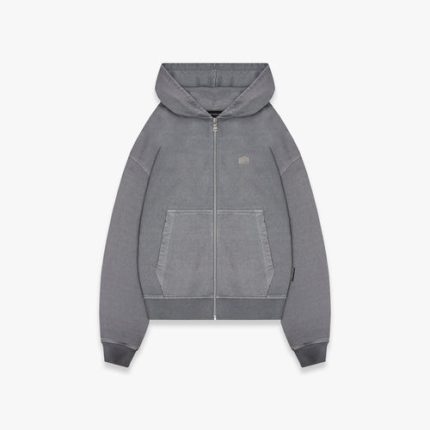 SIGNE ZIP-HOODIE - WASHED GREY