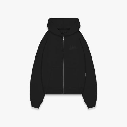 CREATIVE DEPT LOGO ZIP-HOODIE - BLACK