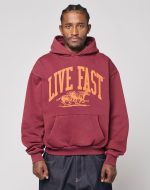 Live Fast Stallion Hooded Maroon