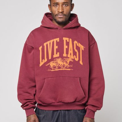 Live Fast Stallion Hooded Maroon