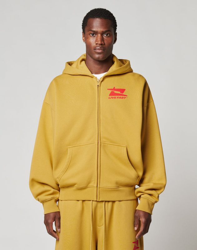 Live Fast Sweatsuit Jacket Yellow