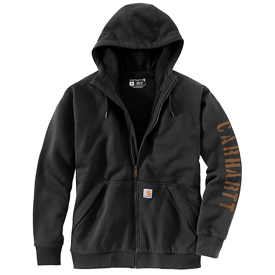 Rain Defender Loose Fit Fleece-Lined Logo Hoodie Black