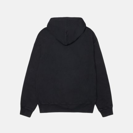 SMOOTH STOCK HOODIE PIGMENT DYED BALCK