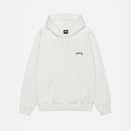 SMOOTH STOCK HOODIE PIGMENT DYED WHTIE