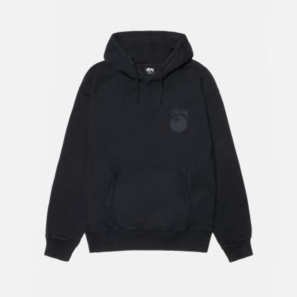 8 BALL HOODIE PIGMENT DYED BLACK