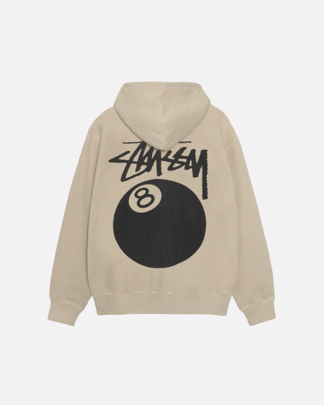 8 BALL HOODIE PIGMENT DYED KHAKI