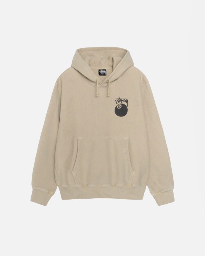 8 BALL HOODIE PIGMENT DYED KHAKI