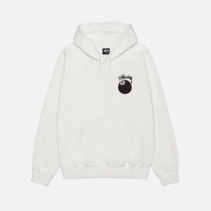 8 BALL HOODIE PIGMENT DYED WHITE