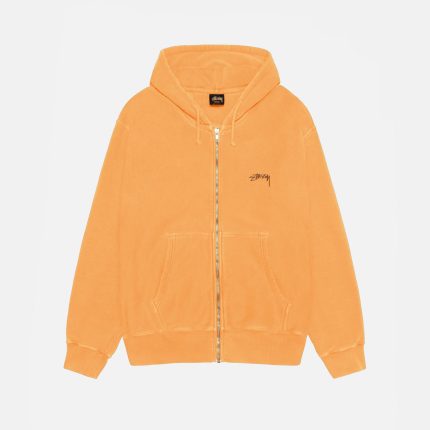 SMOOTH STOCK ZIP HOODIE PIGMENT DYED ORANGE