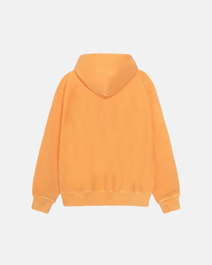 SMOOTH STOCK ZIP HOODIE PIGMENT DYED ORANGE