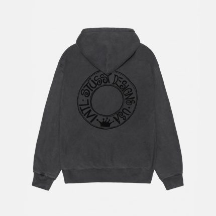 BUANA ZIP HOODIE PIGMENT DYED BLACK