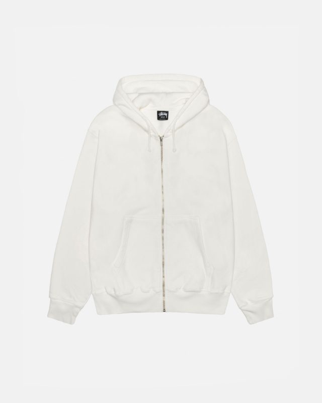 BUANA ZIP HOODIE PIGMENT DYED WHITE