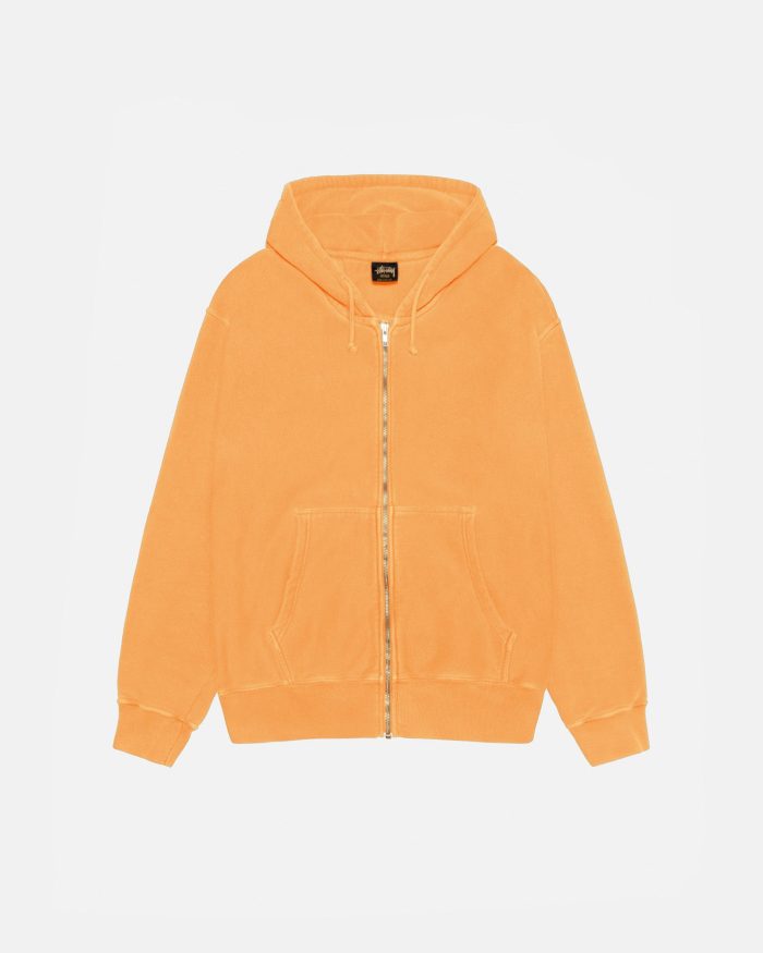 BUANA ZIP HOODIE PIGMENT DYED ORANGE