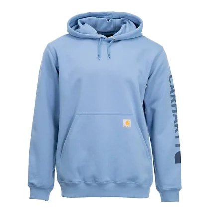 Carhartt Loose Fit Logo Sleeve Hoodie Skytone