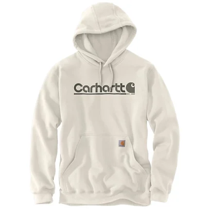 Carhartt Men's Rain Defender Loose Fit Graphic Hoodie Off White