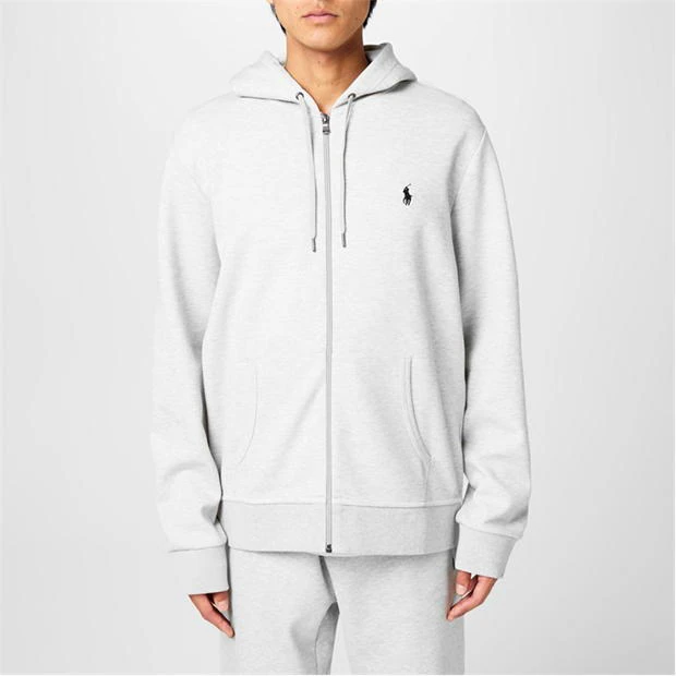 RALPH LAUREN Full-Zip Hoodie Heather Grey