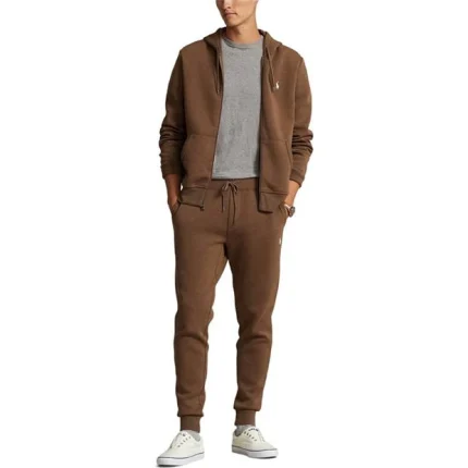 RALPH LAUREN Full-Zip Hoodie Brown