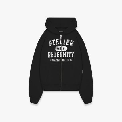 ATELIER EMBLEM ZIP-HOODIE - BLACK