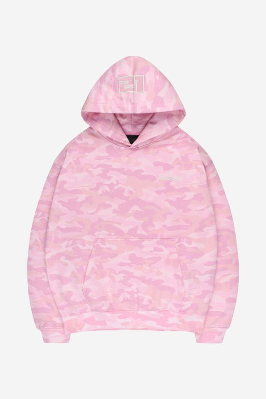 More Money More Love Camo Hoodie Pink