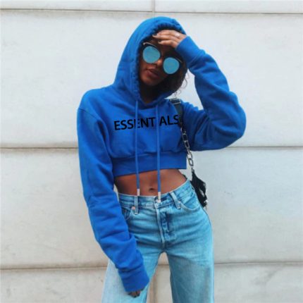 Essentials Oversized Cropped Hoodie