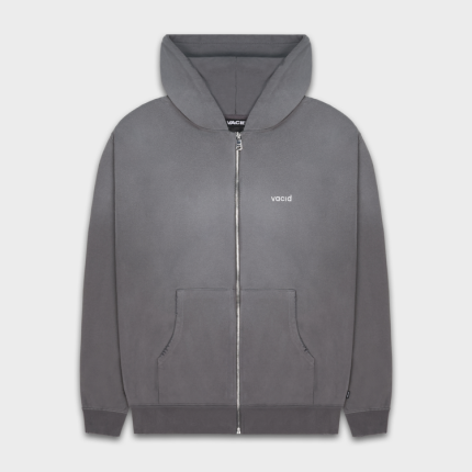 Damaged Zip-Hoodie Sprayed Grey