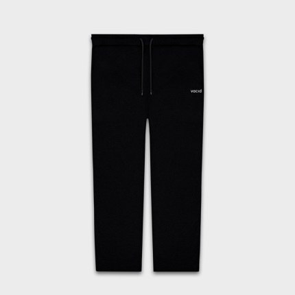 Open Leg Sweatpants Black