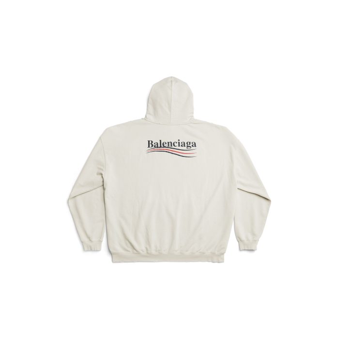 Political Campaign Hoodie Large Fit in Off White