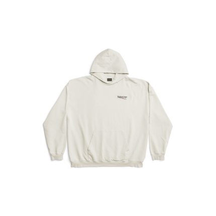 Political Campaign Hoodie Large Fit in Off White