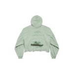 Diy Imprint Cropped Hoodie in Sage Green