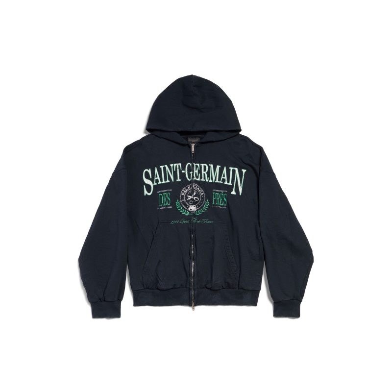 Saint Germain Zip-up Hoodie Regular Fit in Dark Blue