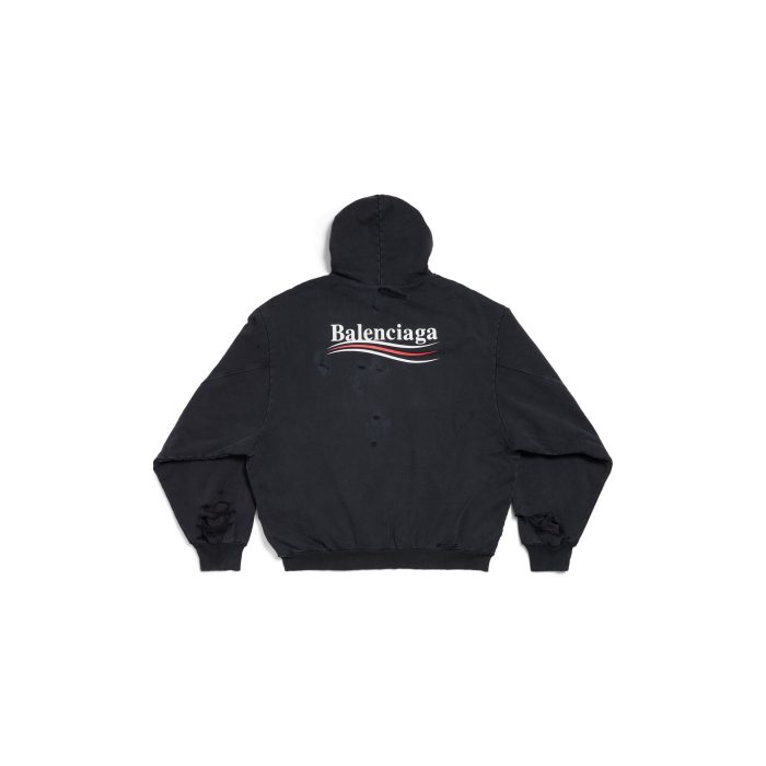 Men's Political Campaign Layered Hoodie in Black