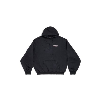 Men's Political Campaign Layered Hoodie in Black