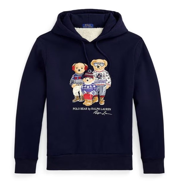 Ralph Lauren Polo Bear Family Hoodie Navy