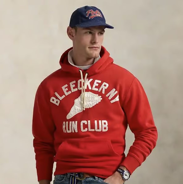 Ralph Lauren Slub Fleece Graphic Hoodie Red