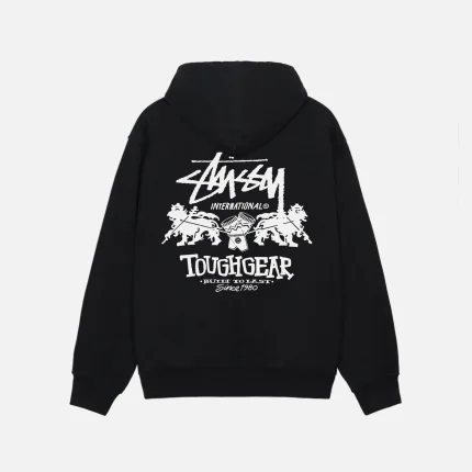 TOUGH GEAR INTERNATIONAL HOODIE BLACK bACK