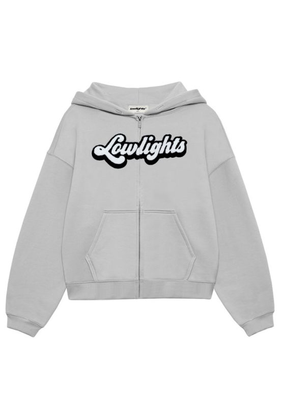 Low Lights Studios Trendy Zip Hoodie light grey